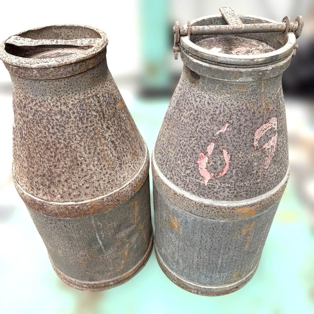 レトロ ミルク缶 2個セット アンティーク　古道具