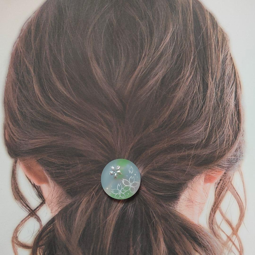 【1010】ハンドメイド　レジン　ヘアゴム　ポニーフック