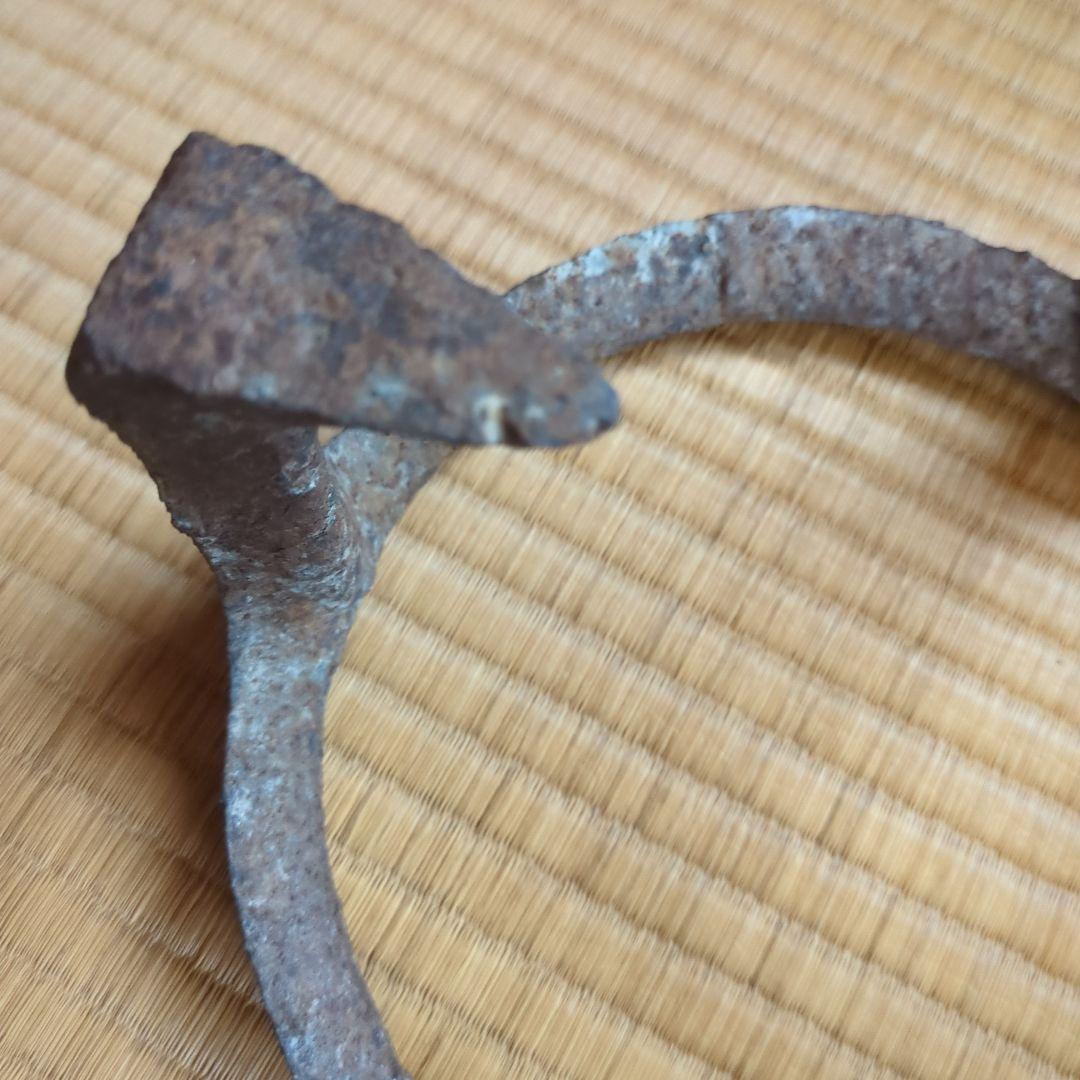 伝統的な茶道具 金属製器具　法蓮炉五徳　大西道也箱書き有り　骨董品