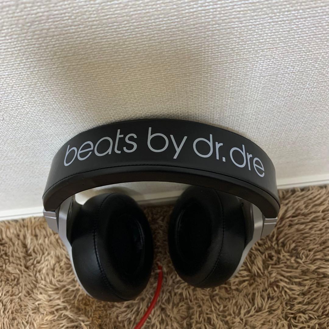 Beats Pro 有線ヘッドホン シルバー×ブラック カールケーブル付