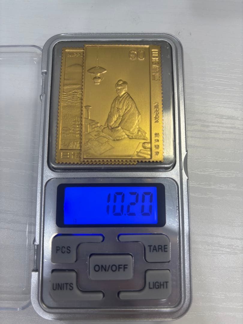希少　松本徽章工業　純金　金属工芸品　10g 純金×純銅 切手　K24