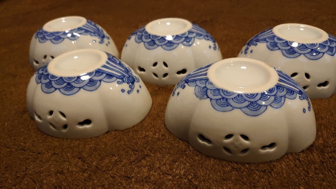 古伊万里　伊万里　染付　瓜形鉢　蔵出し　５客