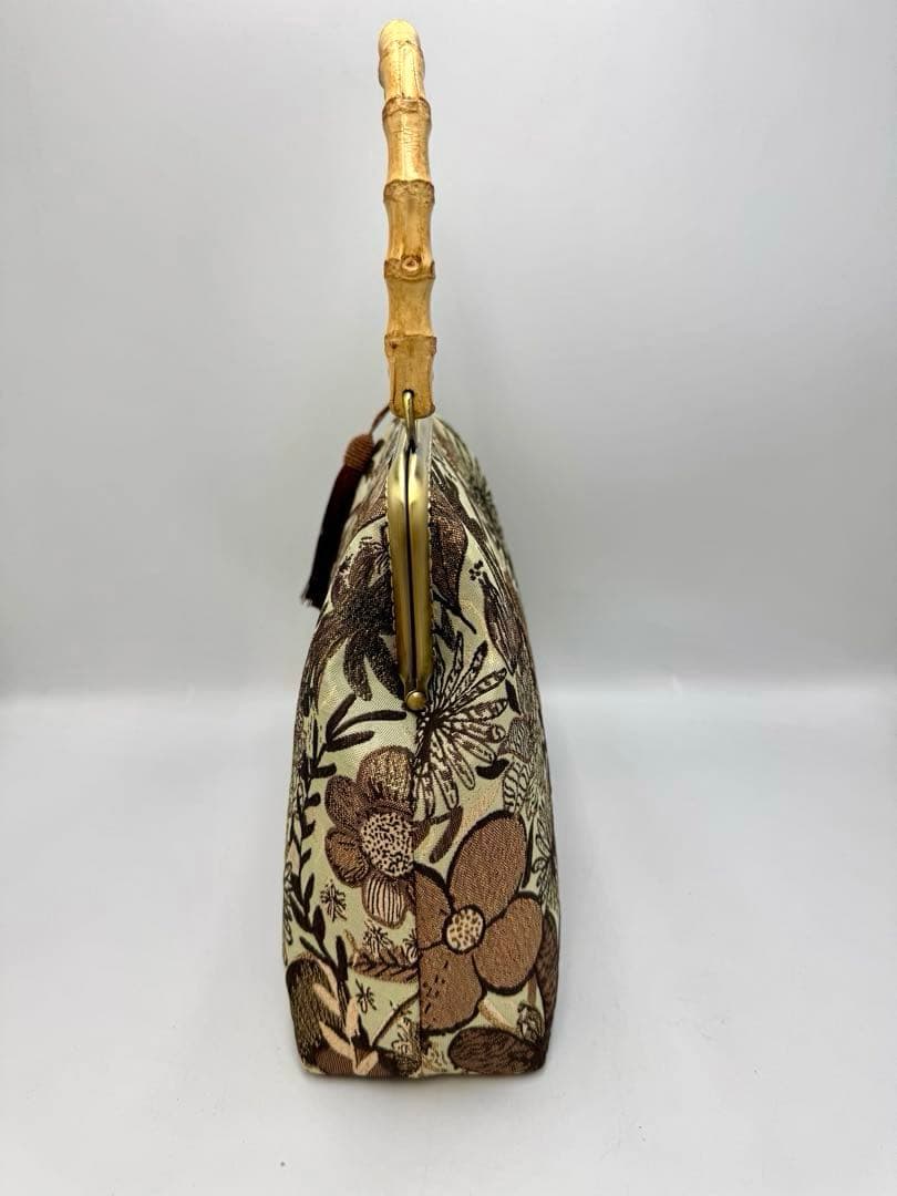 【ハンドメイド】ハンド バッグ バンブー 持ち手 2点セット#362