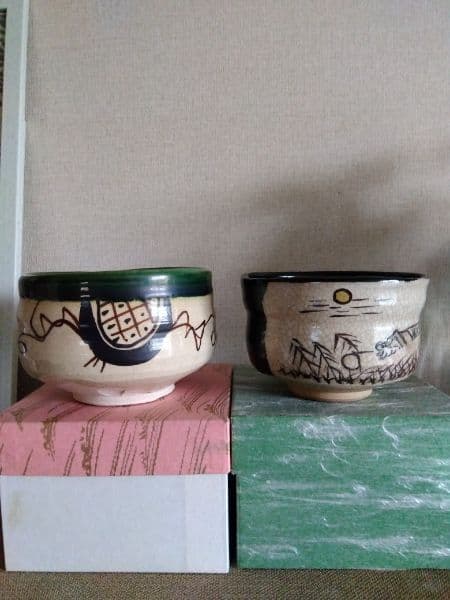 抹茶碗　織部・黒織部　 2点セット