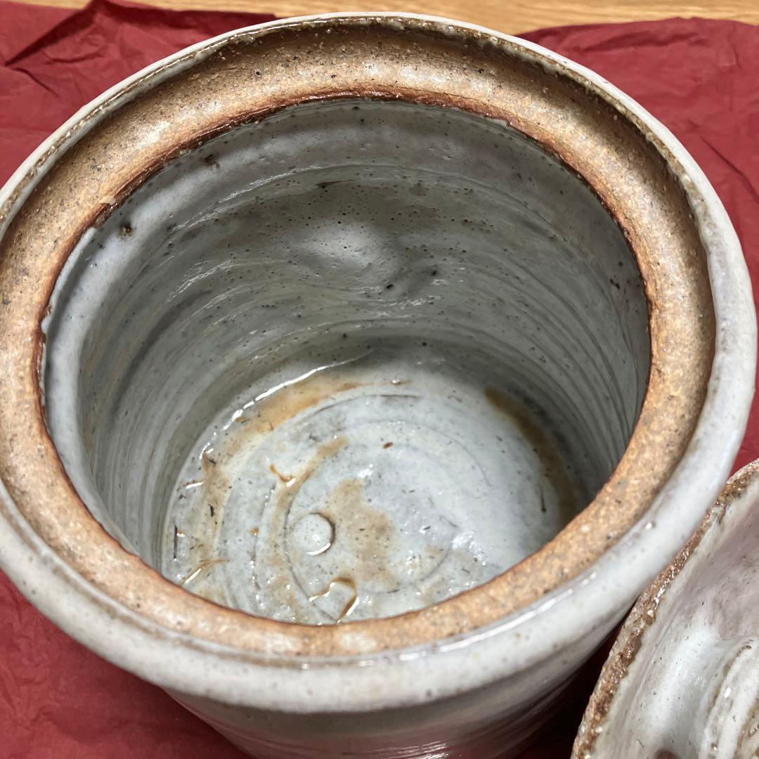 陶器製 水差し 蓋付き 白色