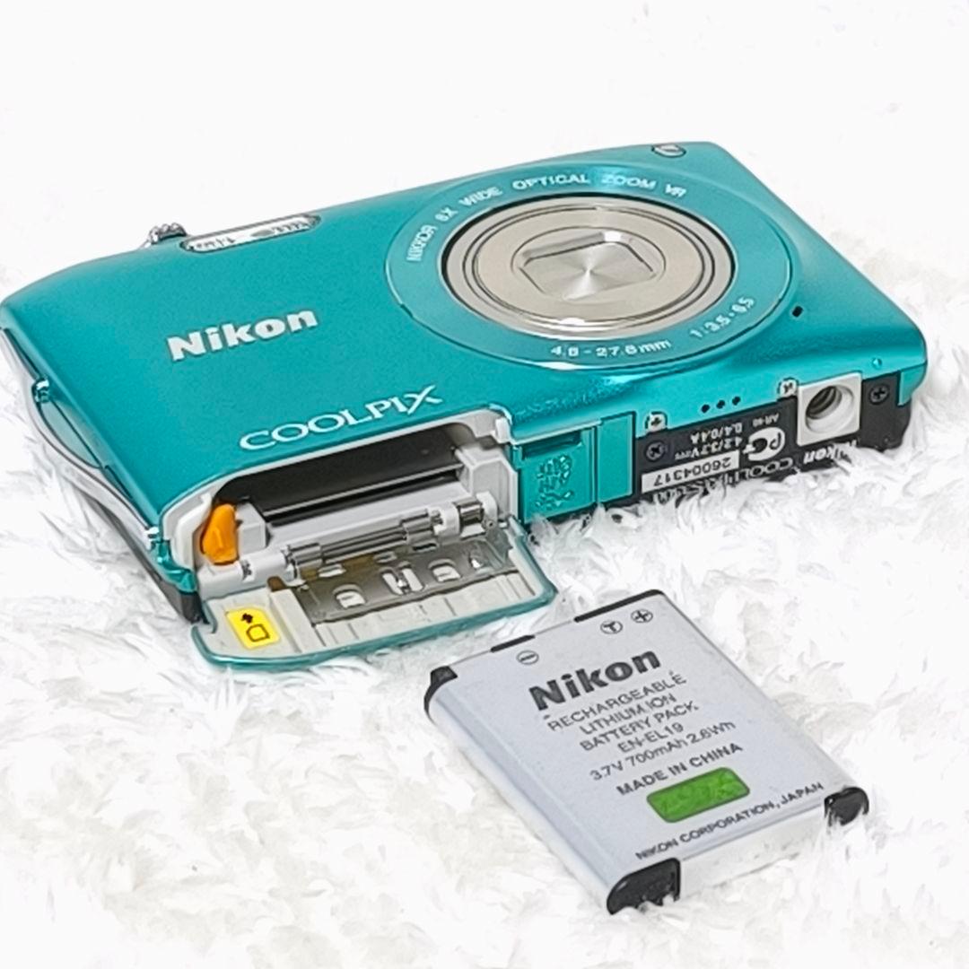 極美品✨NIKON COOLPIX S3300 ターコイズブルー デジカメ