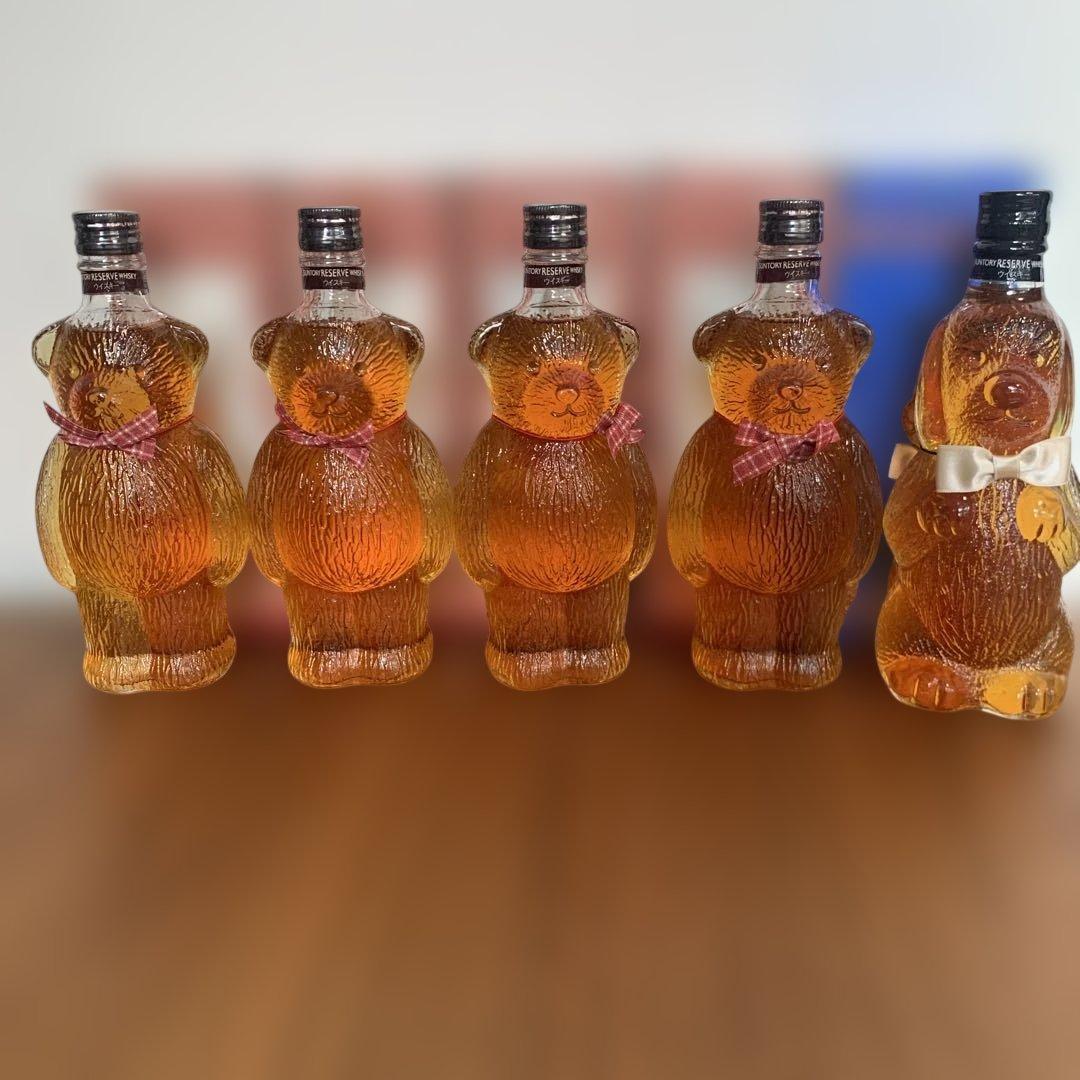 Suntory RESERVE ウイスキー クマ型 ボトル5個セット