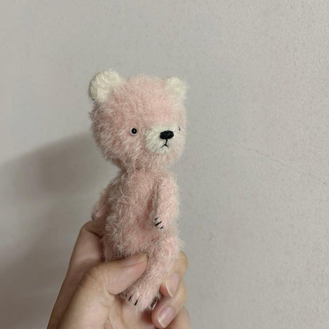 桃色のテディベア アーティストベア 海外作家様 ハンドメイド ぬいぐるみ くま