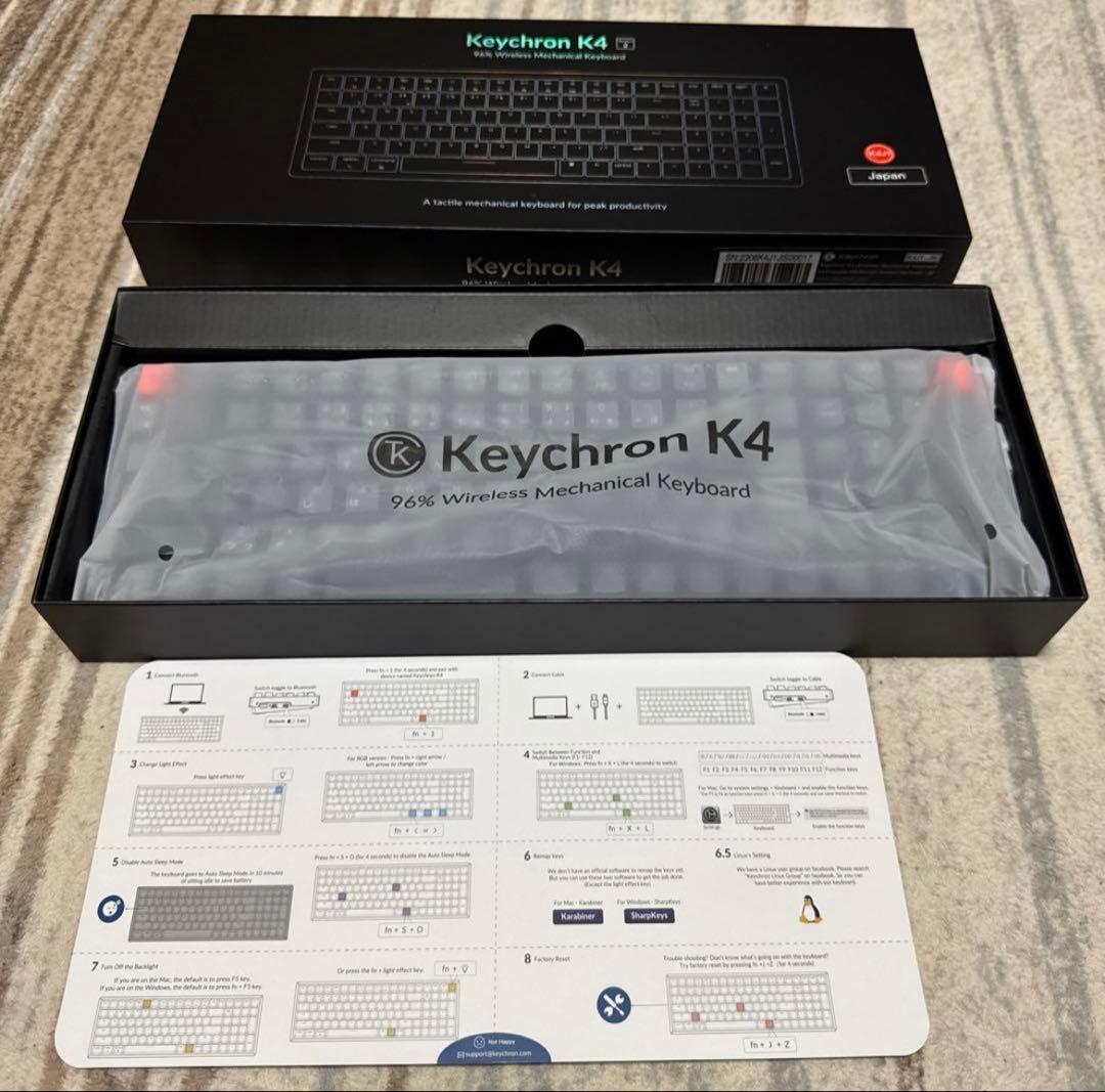 Keychron K4(V2)メカニカルキーボードRGB赤軸