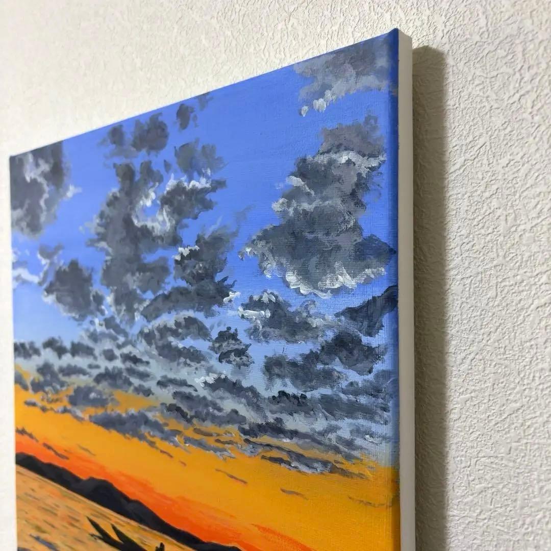 【アクリル原画】夕焼けの海｜F6サイズ｜アート絵画｜
