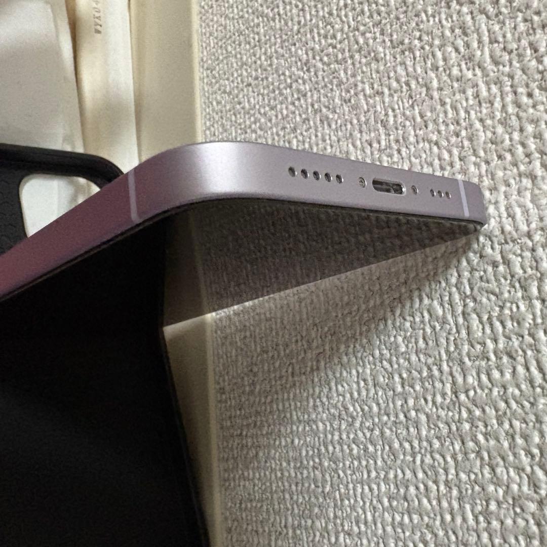 iPhone14 128GB SIMフリー 86% パープル　保護ガラス付