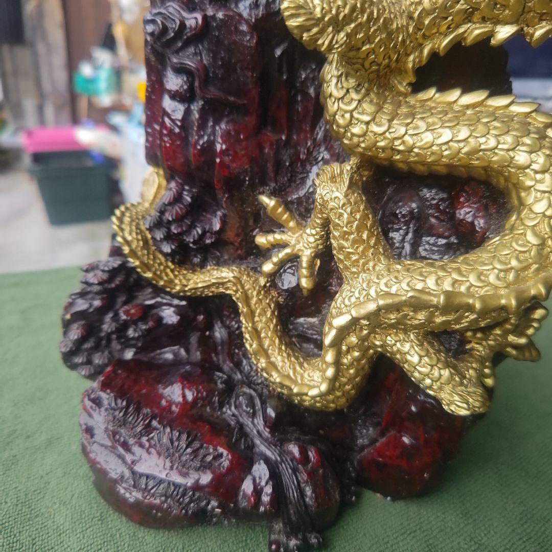 【骨董品】山昇龍　人工水晶