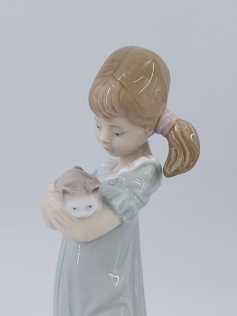 【美品】LLADRO リヤドロ No.5743 私のことも忘れないで 猫 女の子