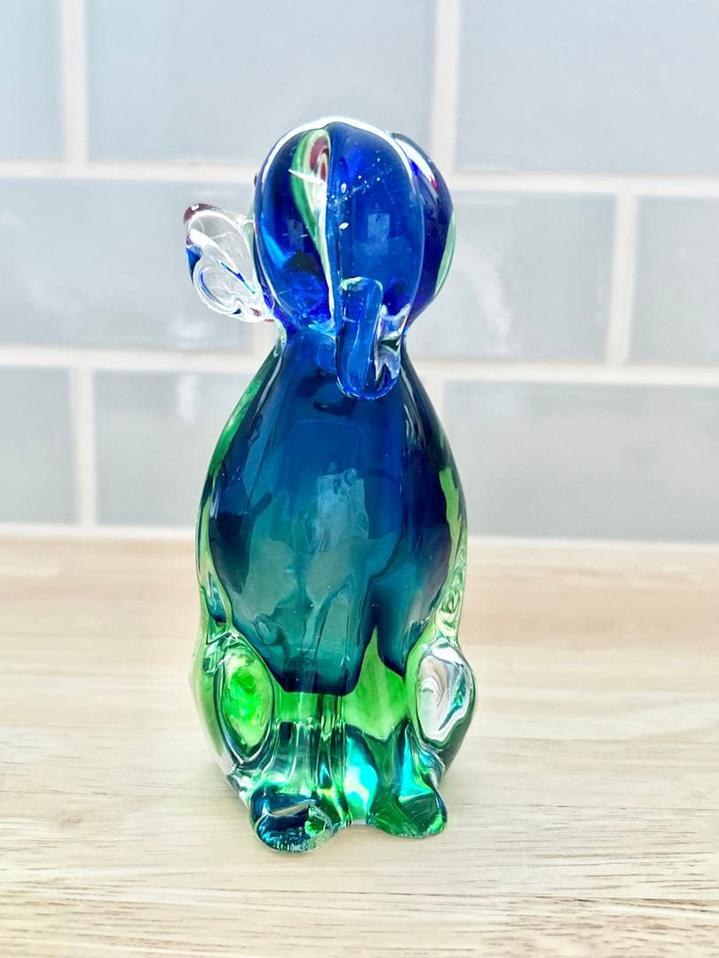 ベネチアンガラス ヴェネチア グラス フラワーベース 犬 ヴィンテージ イタリア